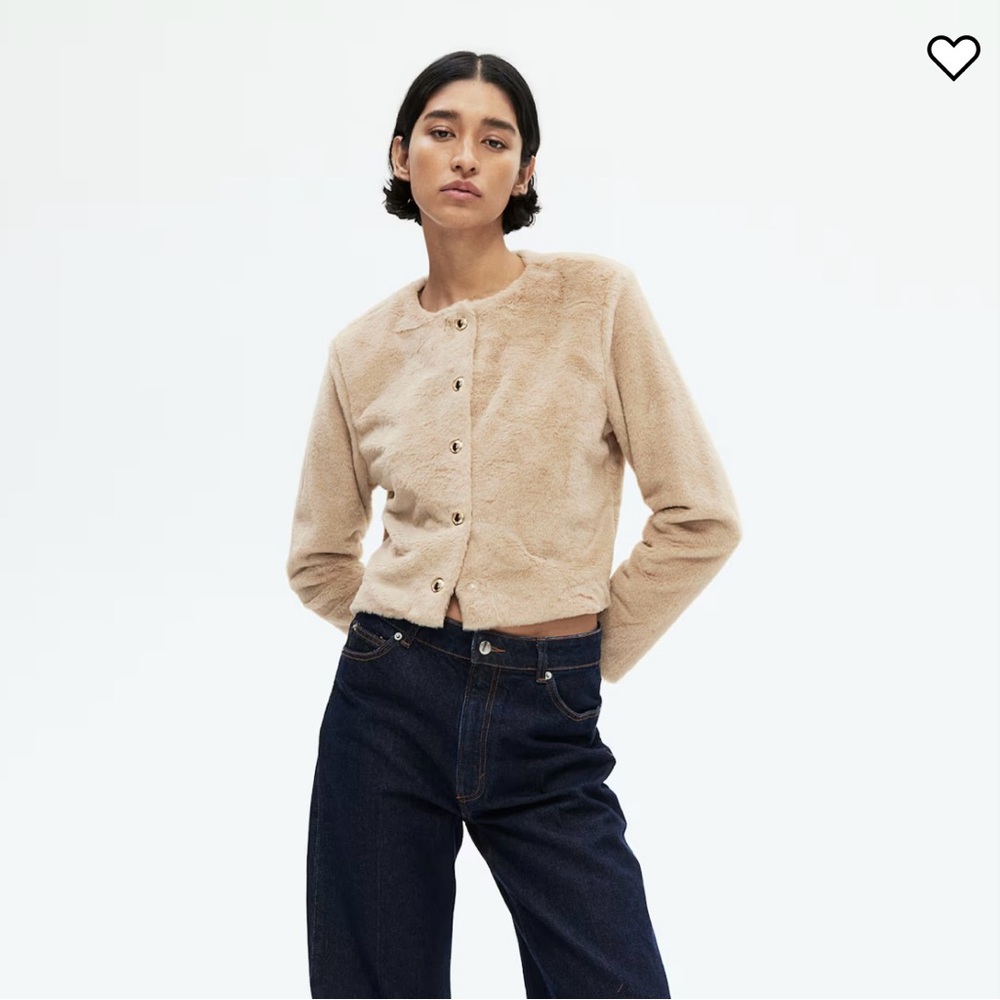 H&M TEDDY FLEECE CARDIGAN